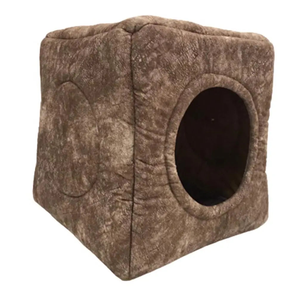 Petpretty Comfort 3-in-1 Convertible Cat Bed & Tunnel Brown