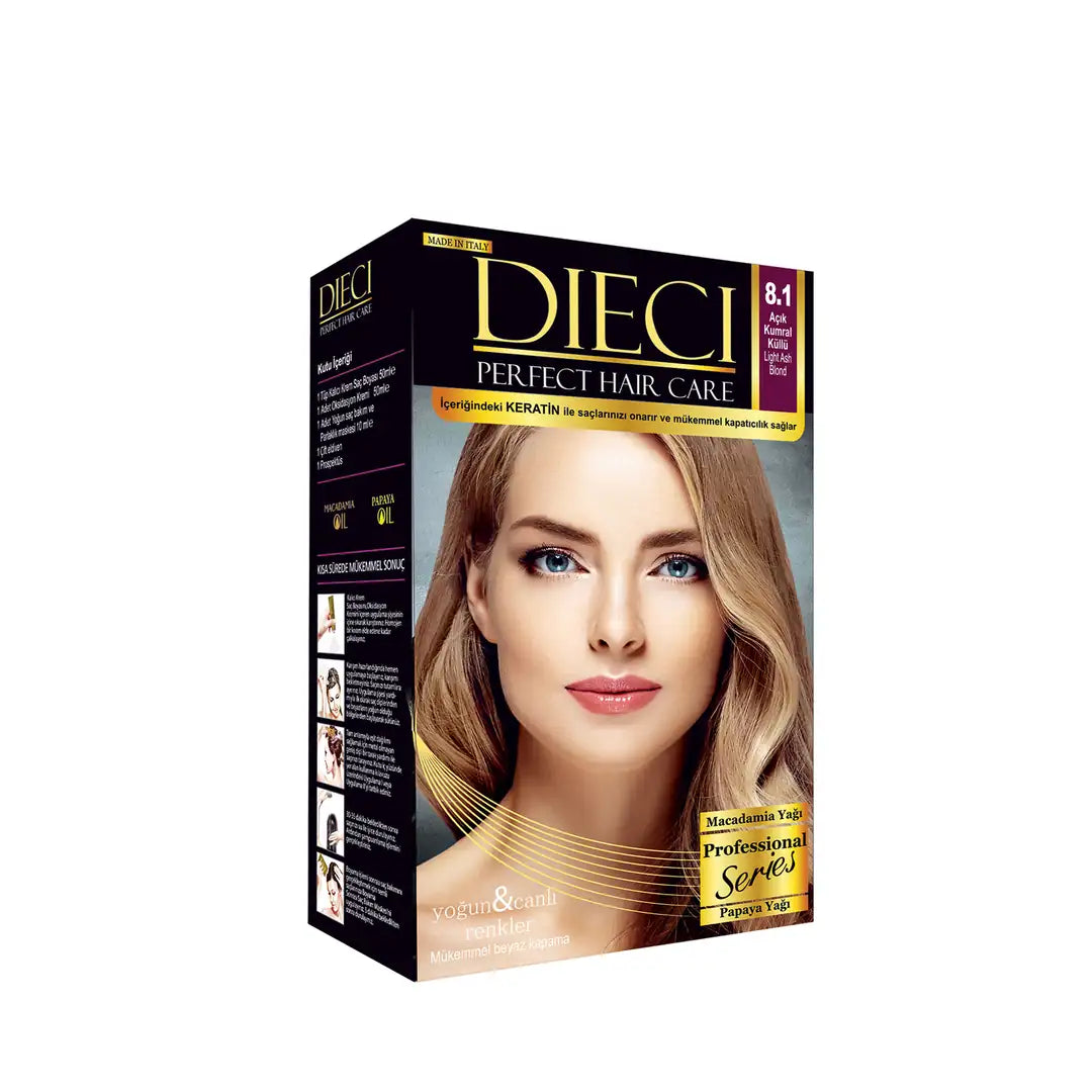Dieci Perfect Kit Hair Color 8-1 Light Ash Blonde Kit