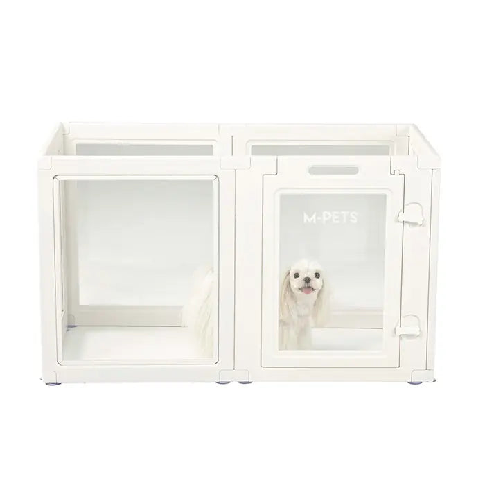 M-Pets Blanche 6-Panel Small Pet Playpen in White