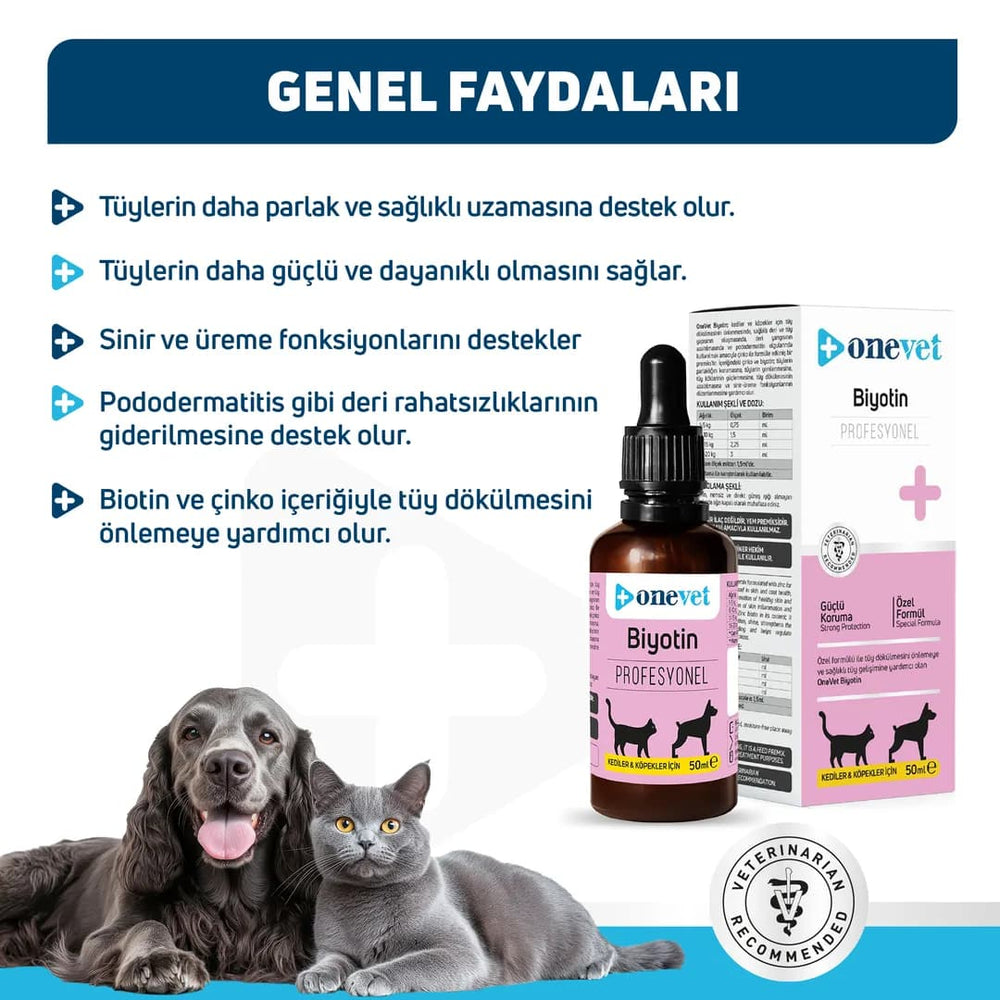Onevet Biotin Skin & Coat Support Drops for Cats and Dogs 30ml