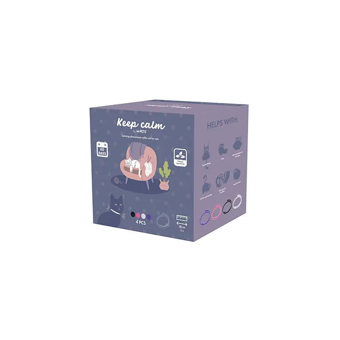 M-Pets Keep Calm Calming Cat Collar 4-Pack