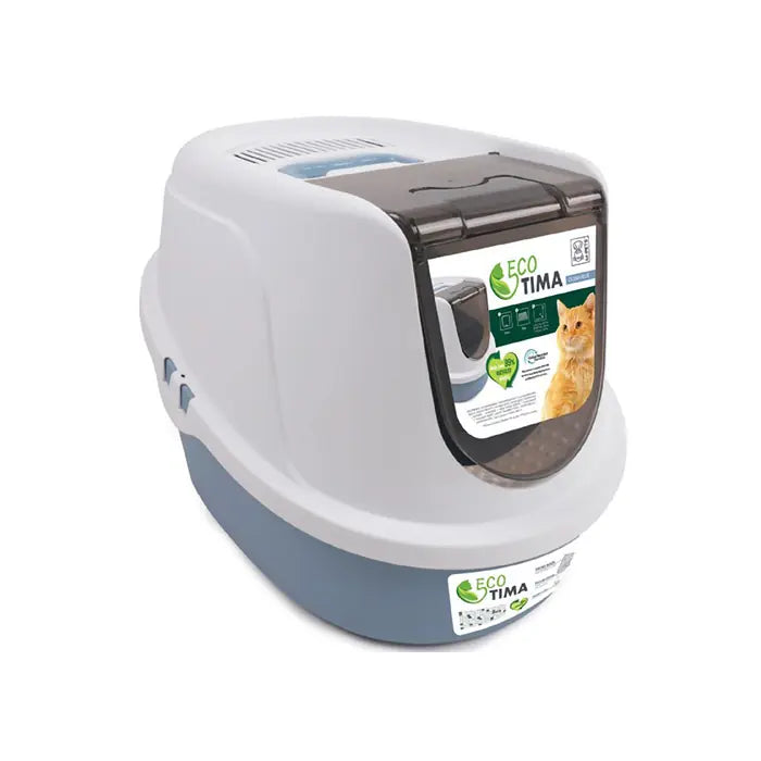 M-Pets Eco Tima Enclosed Cat Litter Box Ocean Blue 53cm