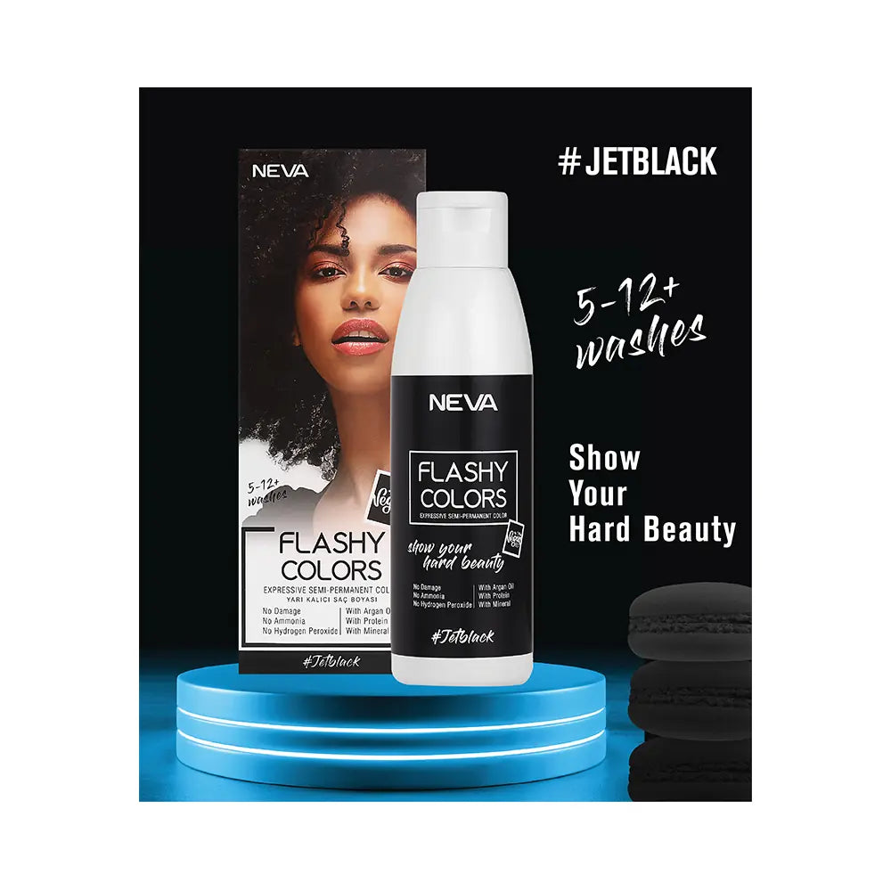 Neva Flashy Colors Semi-Permanent Hair Color Black 100ml