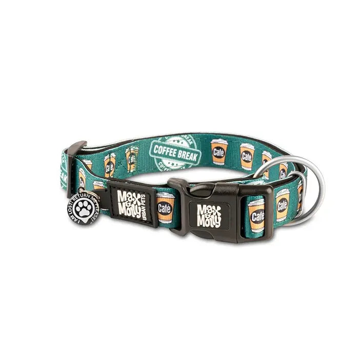 Max & Molly Coffee Break Smart ID Dog Collar Medium