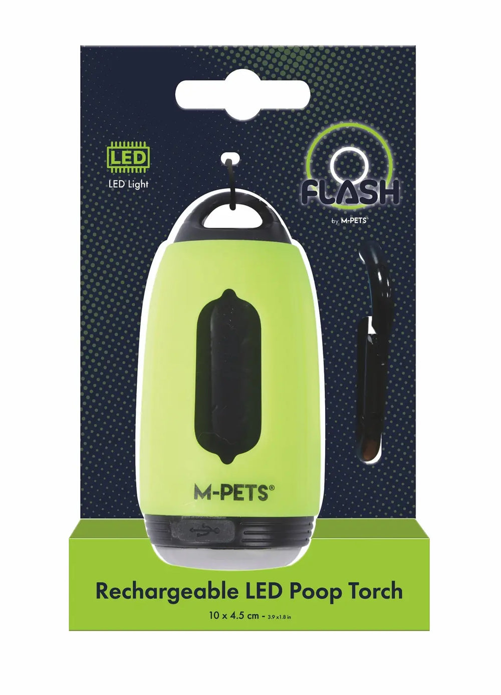 M-Pets Flash LED Green Pet Waste Bag Dispenser