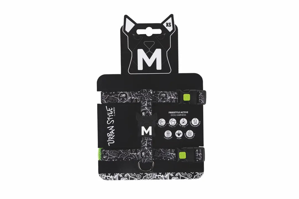M-Pets Urban Style Black/White Active Dog Chest Harness