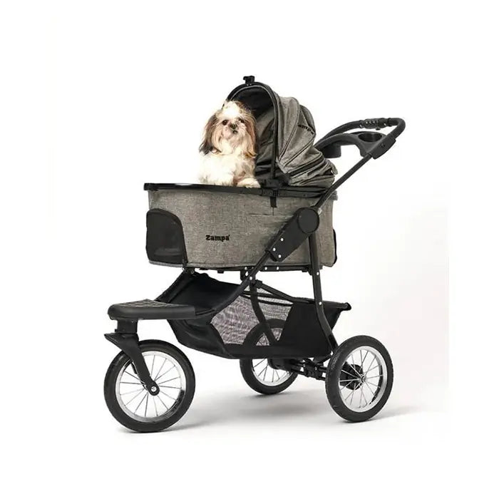Zampa Melona Pet Stroller for Cats and Dogs Grey 57x84x107cm
