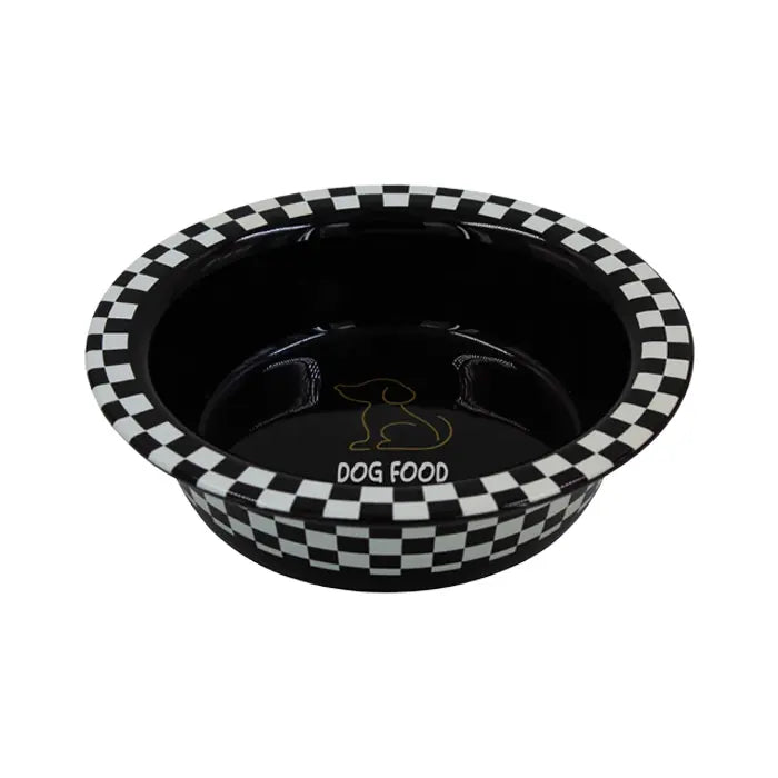 Lepus Black Ceramic Dog Print Food Bowl 520ml
