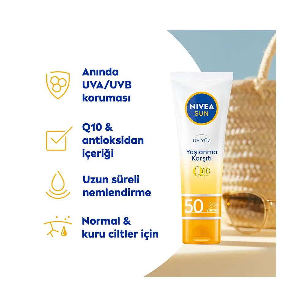 Nivea Sun Q10 Anti-Aging Face Cream for Sun Protection 50ml