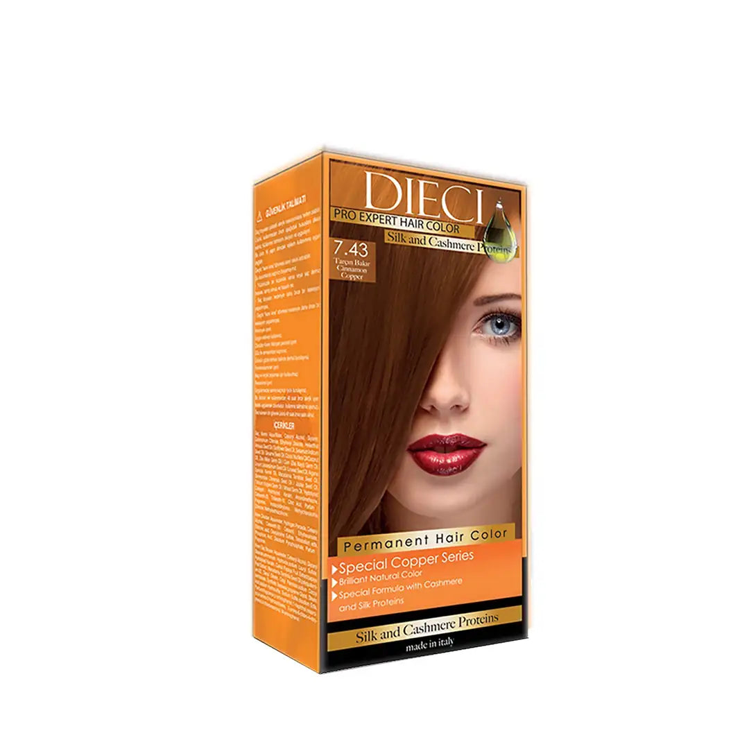 Dieci Natural Eco Hair Dye Kit 7-43 Cinnamon Copper