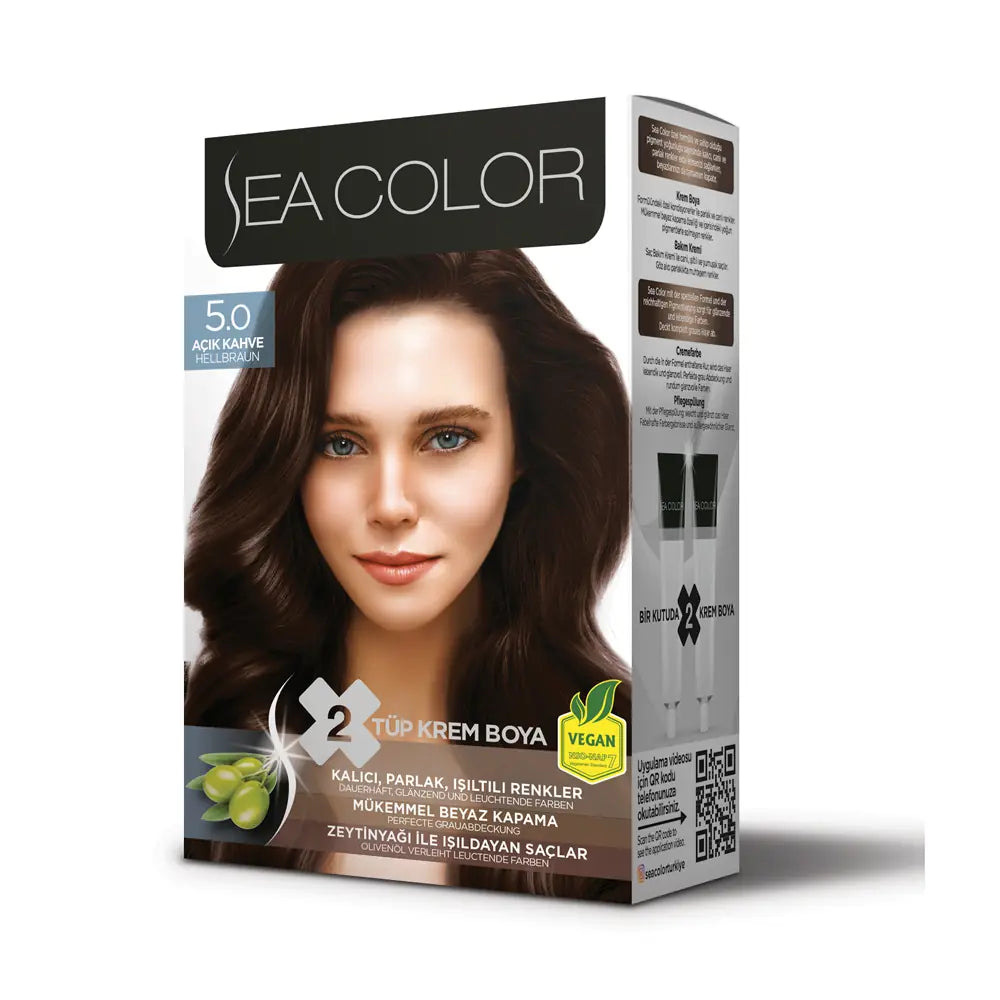 Sea Color Permanent Hair Color Set 5.0 Light Brown
