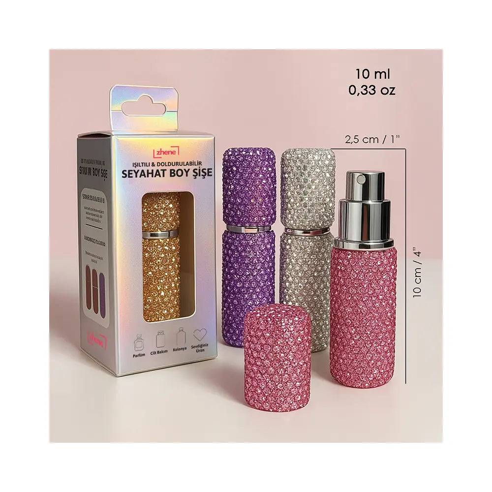 Juene Crystal Pattern Refillable Travel Size Bottle 1 pc