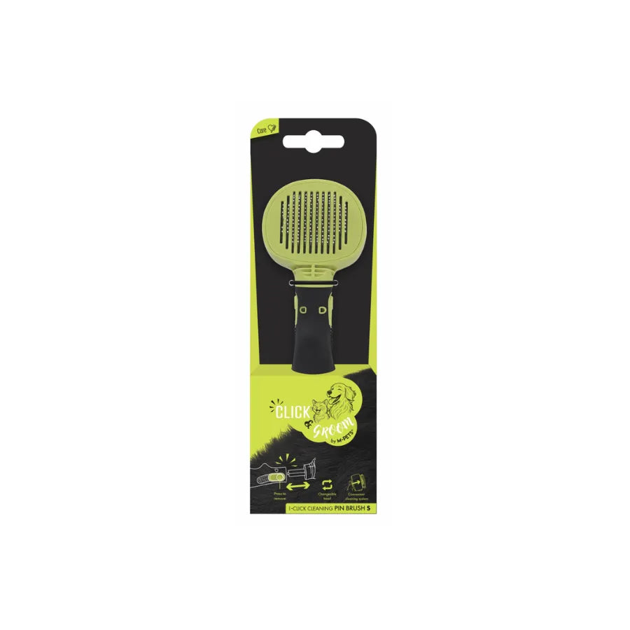 M-Pets Click and Groom Massage Brush for Pets