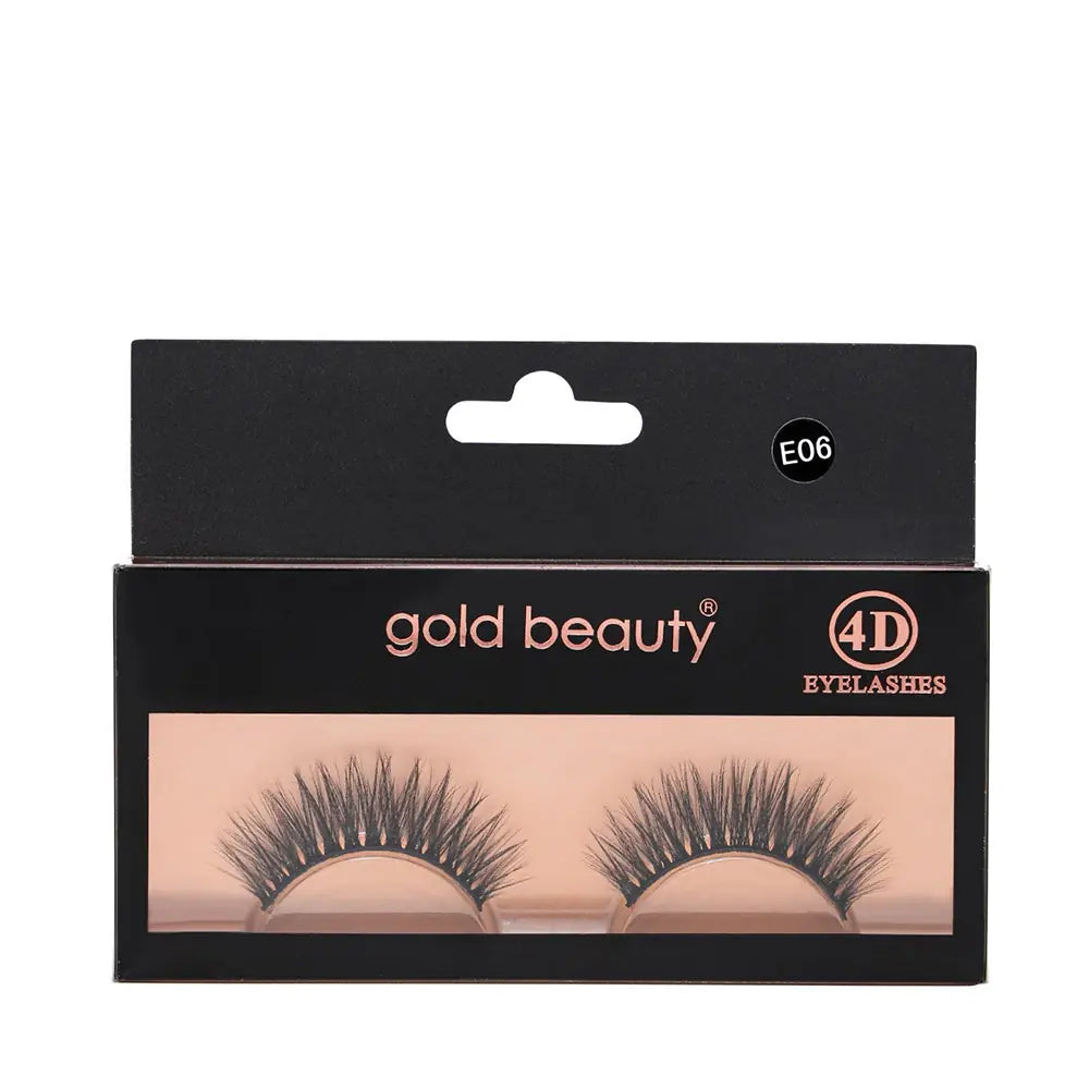 Gold Beauty 4D False Eyelashes E06 - 1 Pair