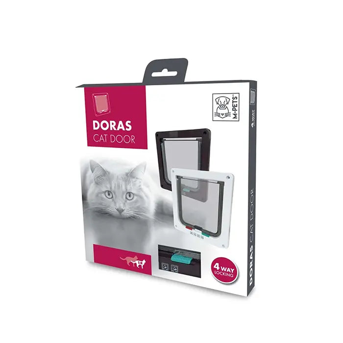 M-Pets Doras 4-Way Locking Cat Door Brown