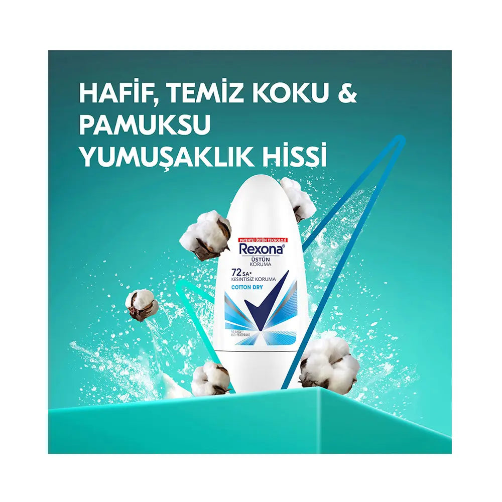 Rexona Cotton Dry Roll-On Deodorant 72-Hour Protection 50 ml