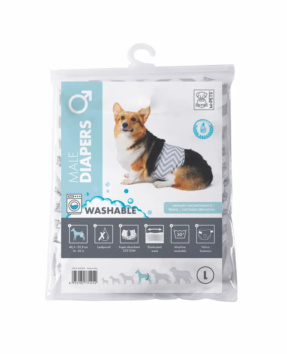 M-Pets Washable Male Dog Diaper Panties for Male Dogs