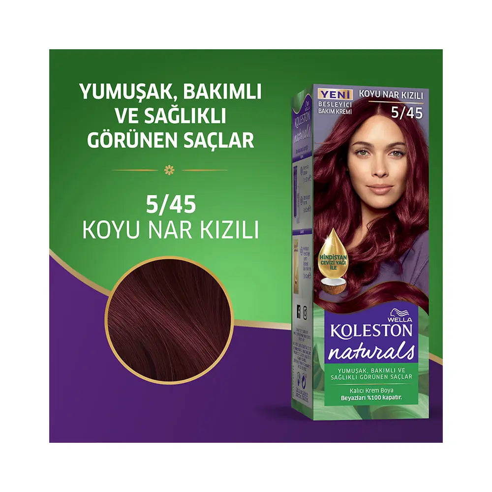 Wella Koleston Naturals Maxi 5/45 Dark Pomegranate Red Hair Dye