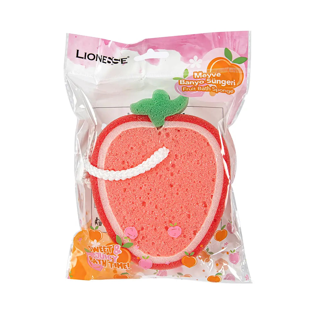 Lionesse Fruit Shaped Bath Sponge for Gentle Exfoliation 1 pc