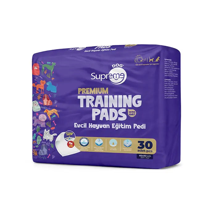 Supreme Dog Premium Pet Training Pads Absorbent Surface 30 Count