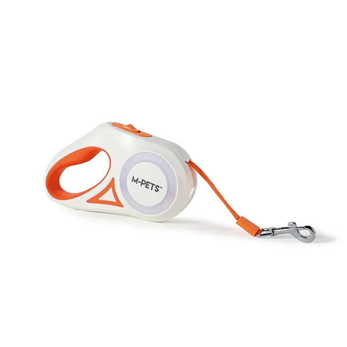 M-Pets Flash LED Automatic Retractable Dog Leash Orange 3m