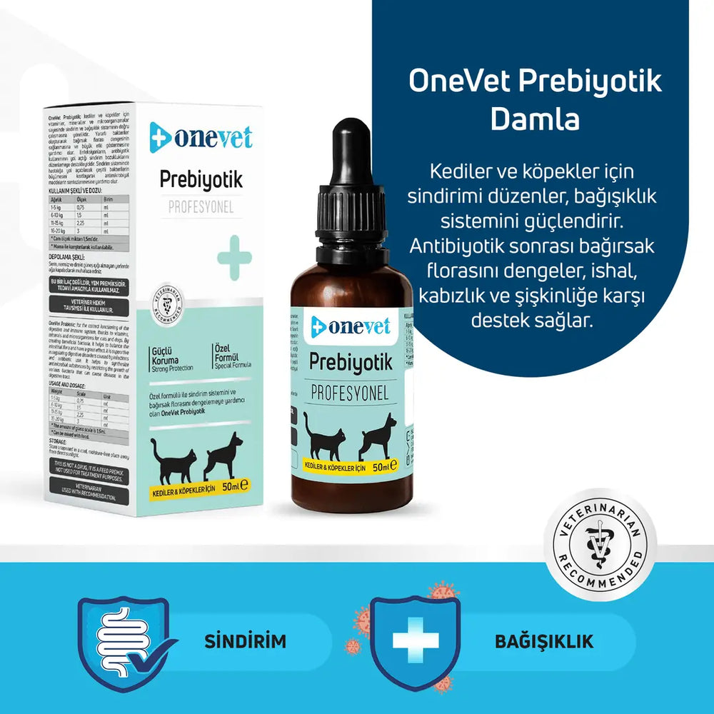 OneVet Prebiotic Digestive Support Drops for Cats & Dogs 30ml