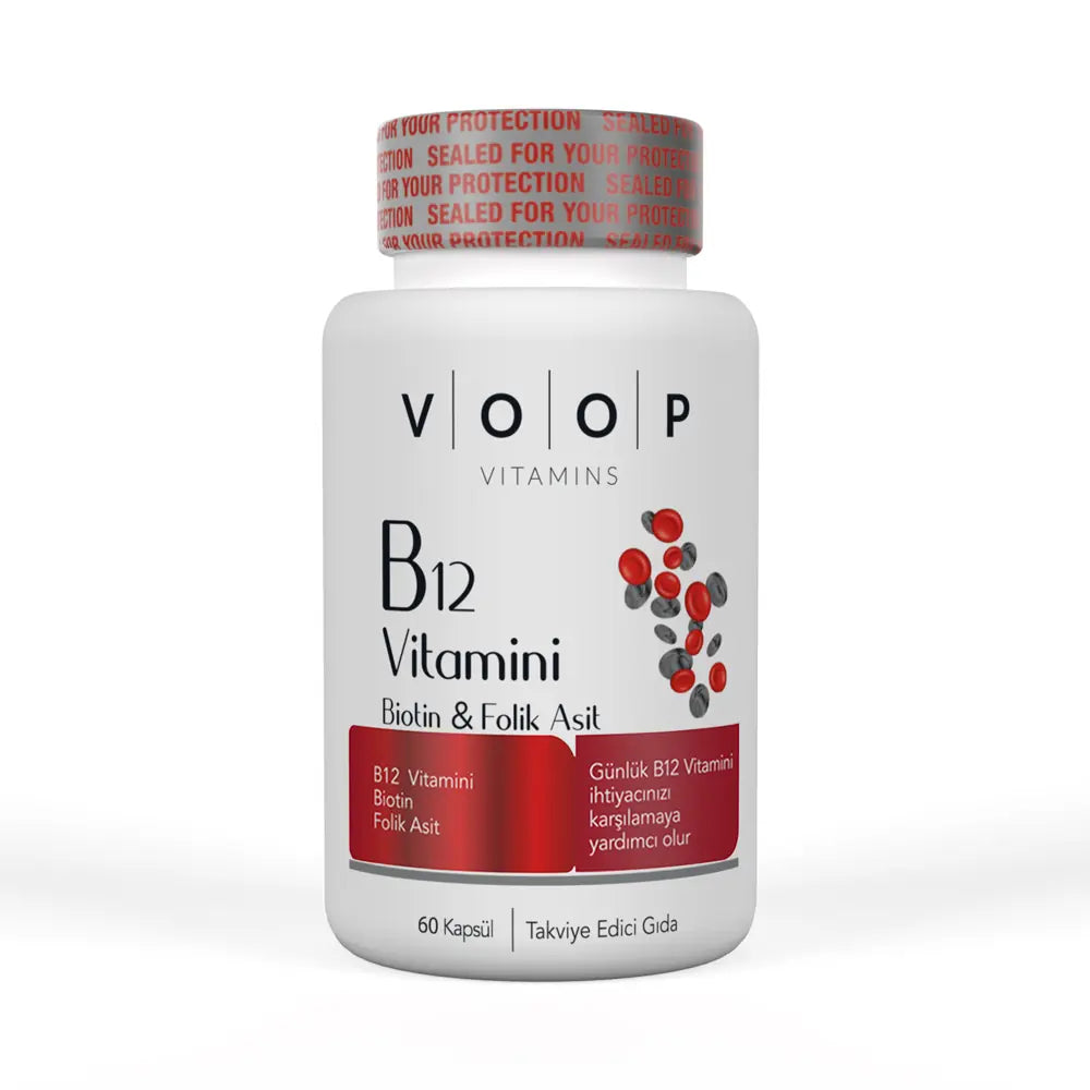 Voop Vitamin B12, Biotin &amp; Folic Acid Capsules 60ct