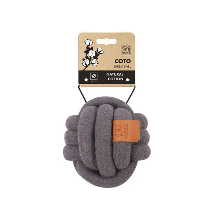 M-Pets Coto Knotted Rope Ball Dog Toy Grey 15cm
