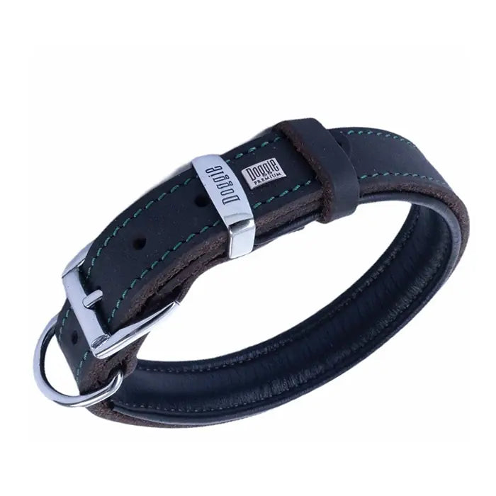 Doggie Oiled Leather Dog Collar Waterproof Brown 3.5x47-55cm