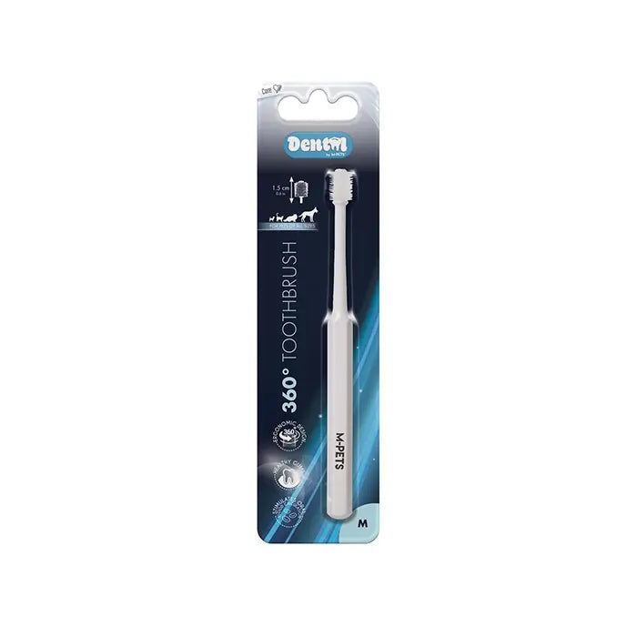 M-Pets Dental 360 Toothbrush for Effective Pet Oral Care Medium