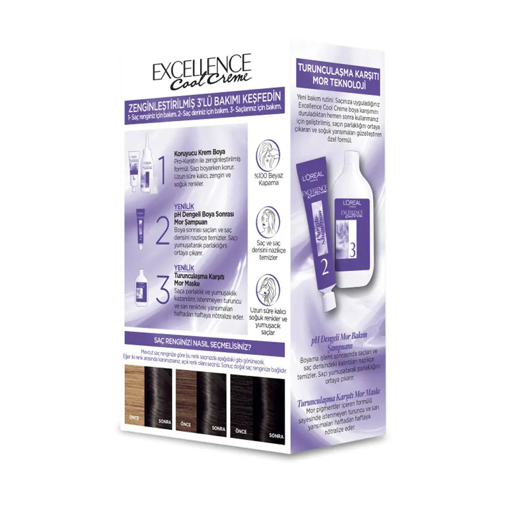 L'Oreal Excellence Cool Creme 3-11 Extra Ash Dark Brown Hair Dye