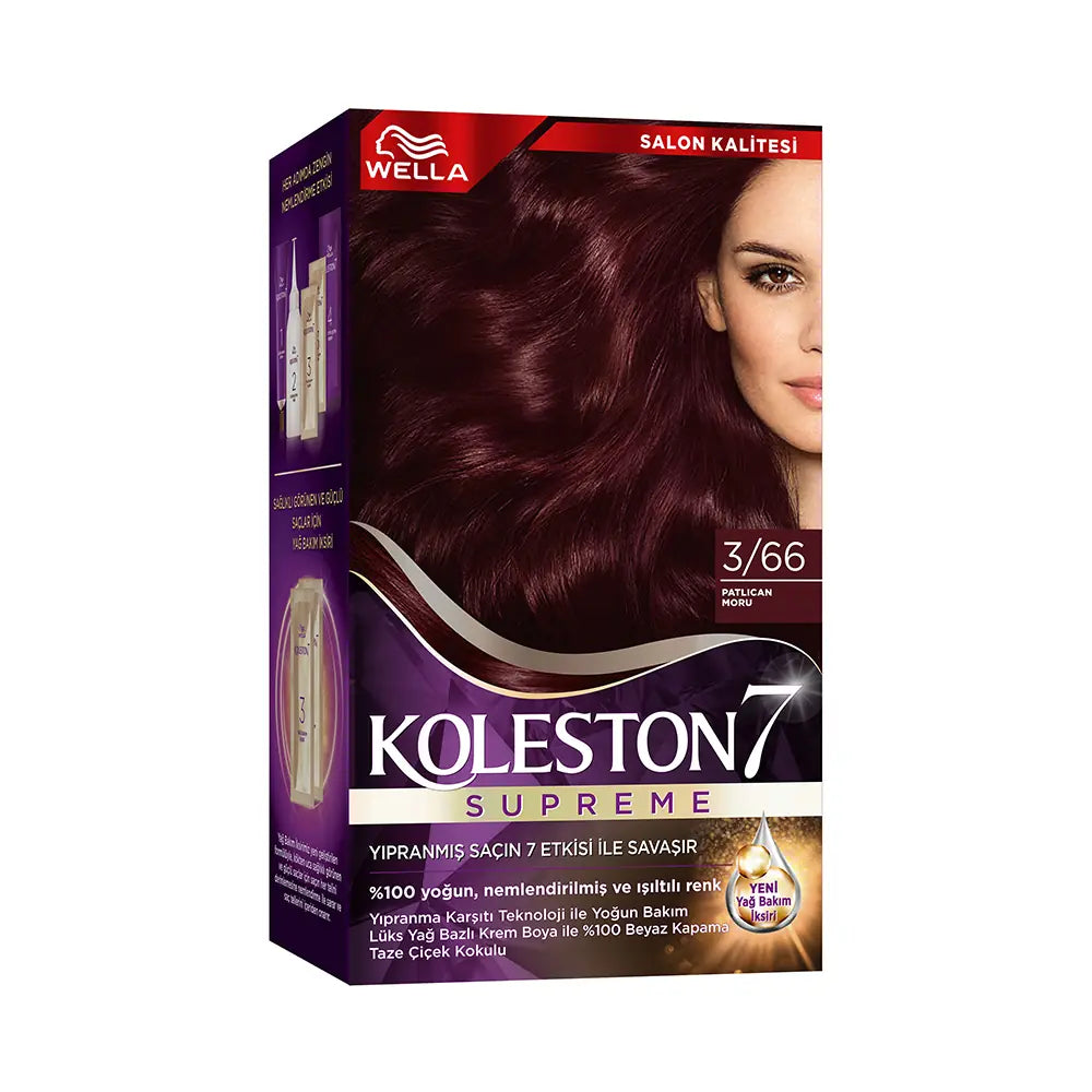 Wella Koleston 3/66 Permanent Hair Color Kit Eggplant Purple