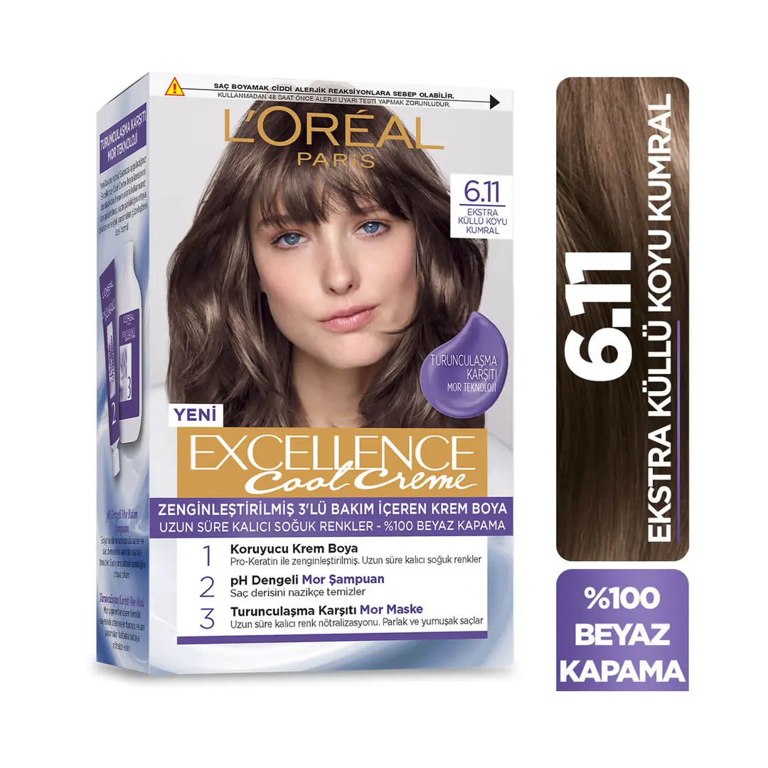 L'Oreal Excellence Cool Creme 6-11 Extra Ashy Dark Blonde Hair Dye