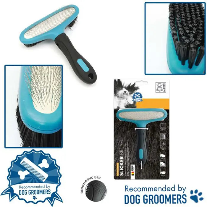 M-Pets Double-Sided Slicker Brush for Dogs 15x17cm