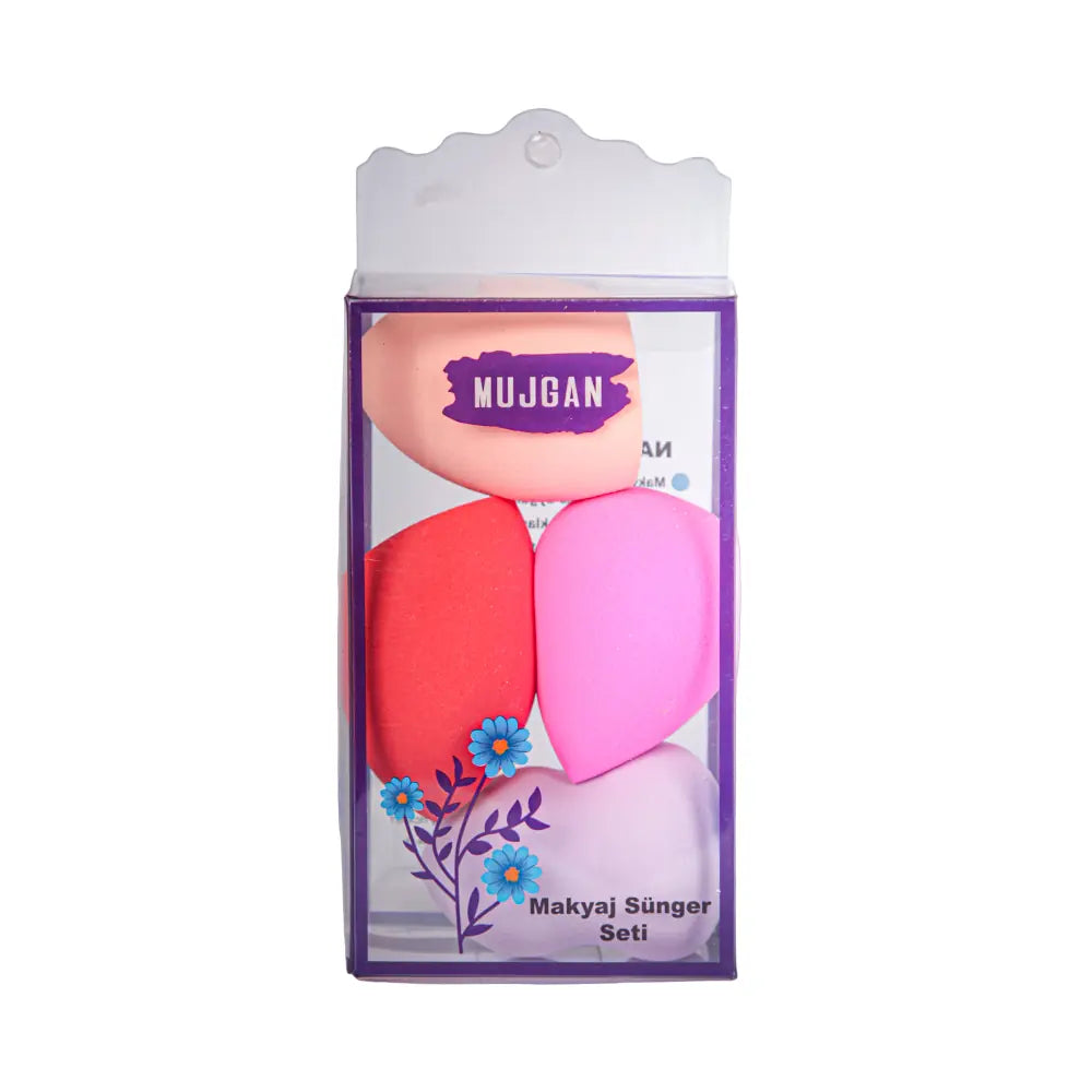 Mujgan Pear-Shaped Makeup Sponge Set for Flawless Blending 4-Pack