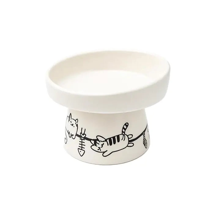 Sampaws Patterned Elevated Pet Bowl for Neck Comfort No:3