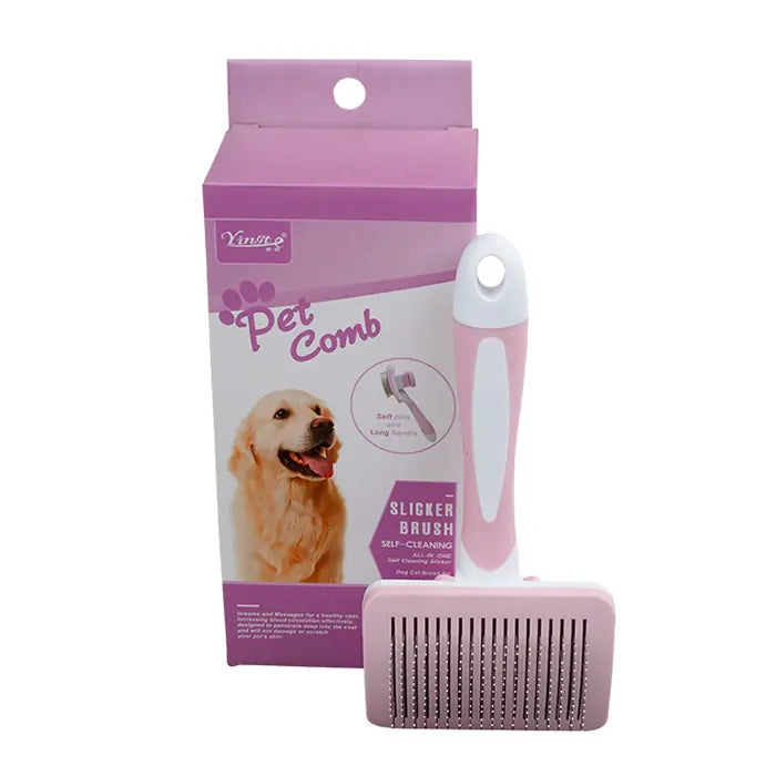 Orijin Yingte Retractable Slicker Brush for Cats & Dogs Pink Small