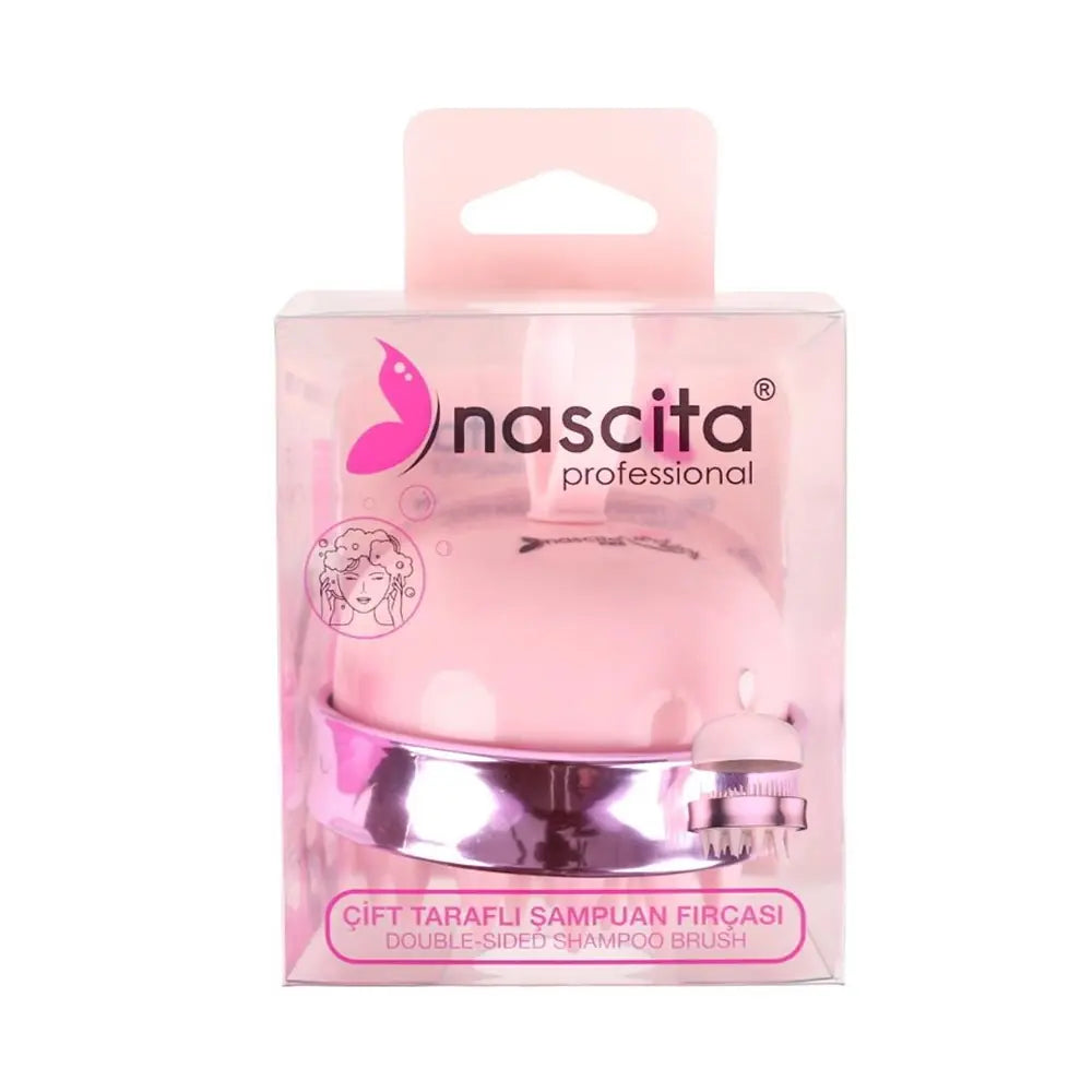 Nascita Pro Double-Sided Pink Shampoo Brush for Scalp Massage