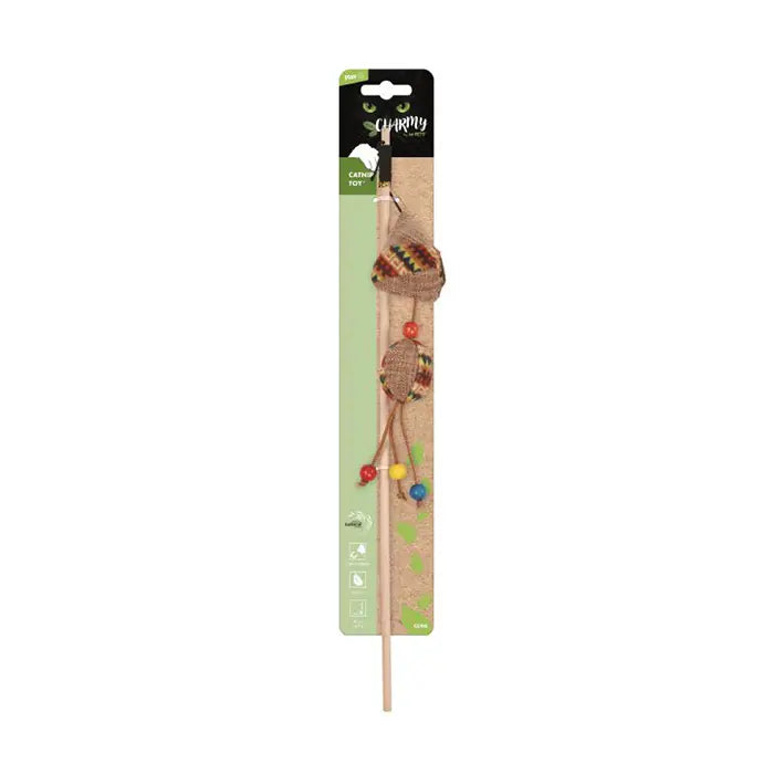 M-Pets Charmy Cone Catnip Cat Teaser Wand Brown