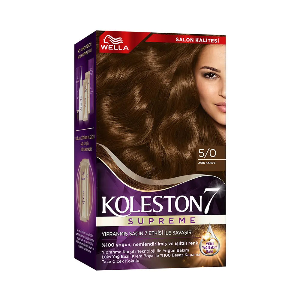 Wella Koleston 5/0 Permanent Hair Dye Kit Light Brown