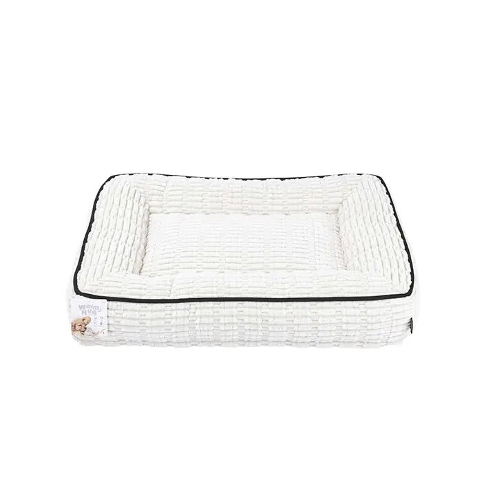 M-Pets Warm Hug Velvet Pet Bed for Cats and Dogs White Large