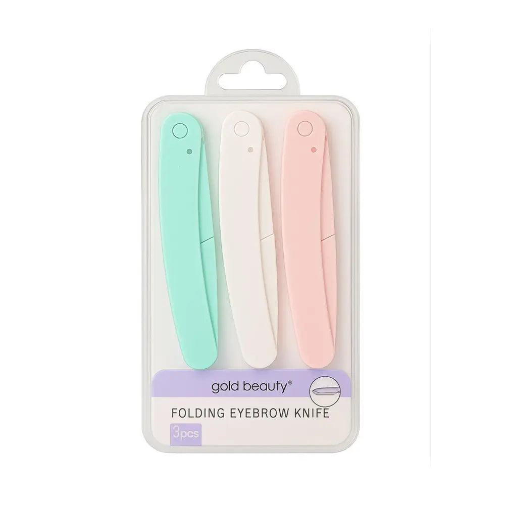 Gold Beauty 3-Piece Folding Eyebrow Razor Set EP-1301