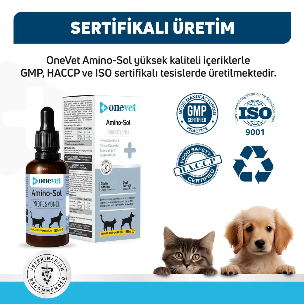 Onevet Amino-Sol Growth Support Drops for Puppies & Kittens 30ml