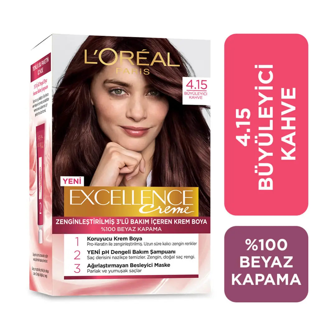 L'Oreal Excellence Creme Hair Color 4-15 Rich Brown