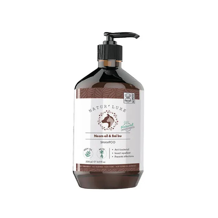 M-Pets Bai Bu & Neem Oil Dog Shampoo for Coat Health 500ml