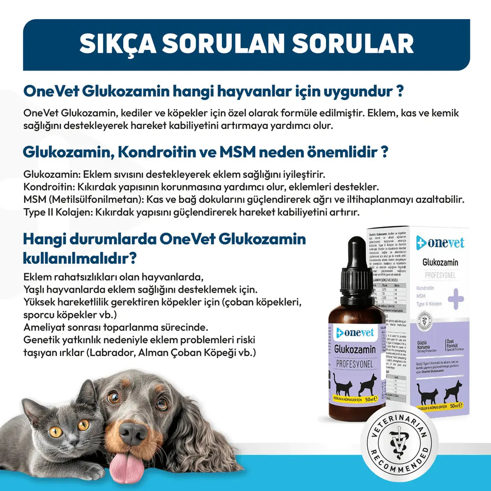 Onevet Glucosamine Joint & Cartilage Support Drops for Pets 50ml