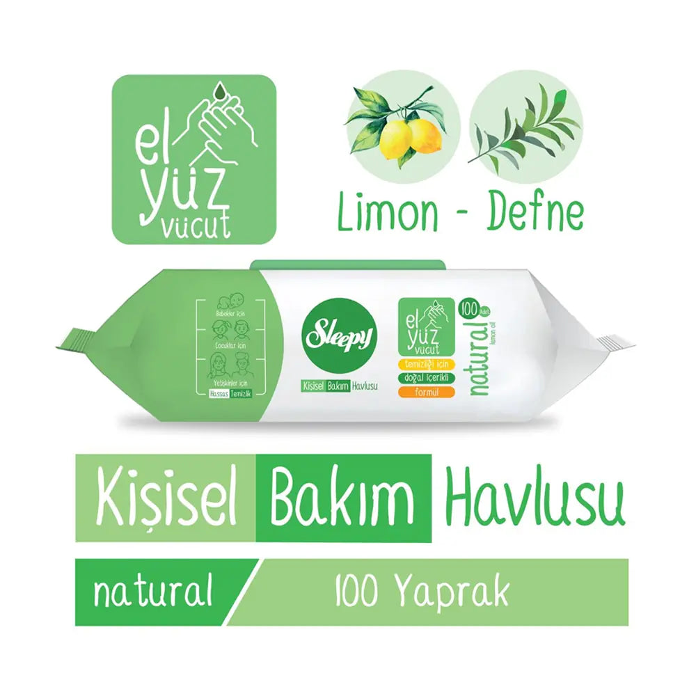 Sleepy Natural Personal Care Wipes for Gentle Cleansing 100 Count
