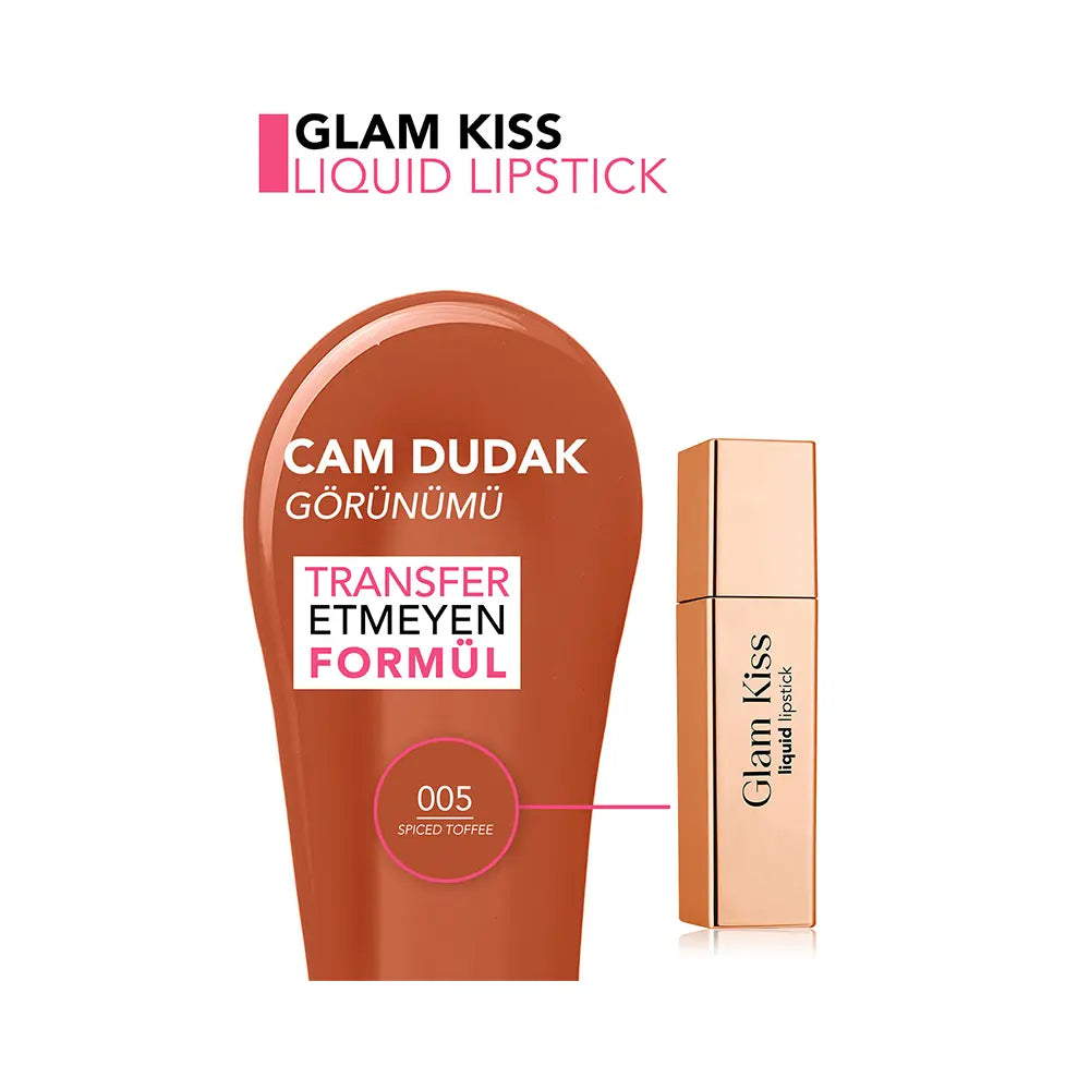 Flormar Glam Kiss High-Pigment Glossy Lipstick 005 Spiced Coffee