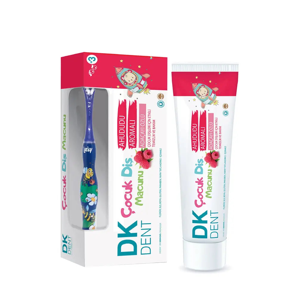 Dk Dent Kids Raspberry Fluoride-Free Toothpaste &amp; Brush 50ml