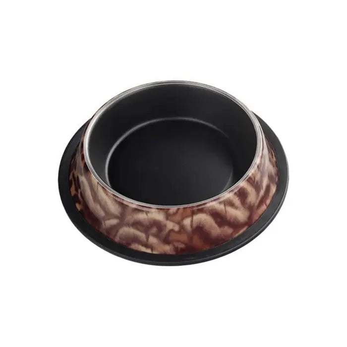 Oripet Leopard Print Stainless Steel Pet Bowl 16 oz